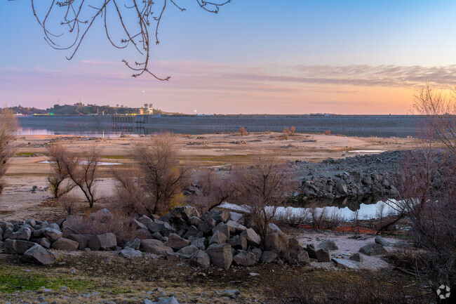 Folsom Dam's primary function is flood control, and below it is Lake Natoma near Orangevale.