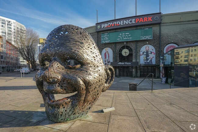 Art statue can be viewed in the front at Providence Park.