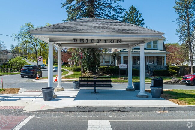 Reiffton trolley pavilion is classic waiting area residents used for transportation.