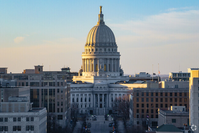 The Wisconsin state capitol is the central hub in Madison, WI.