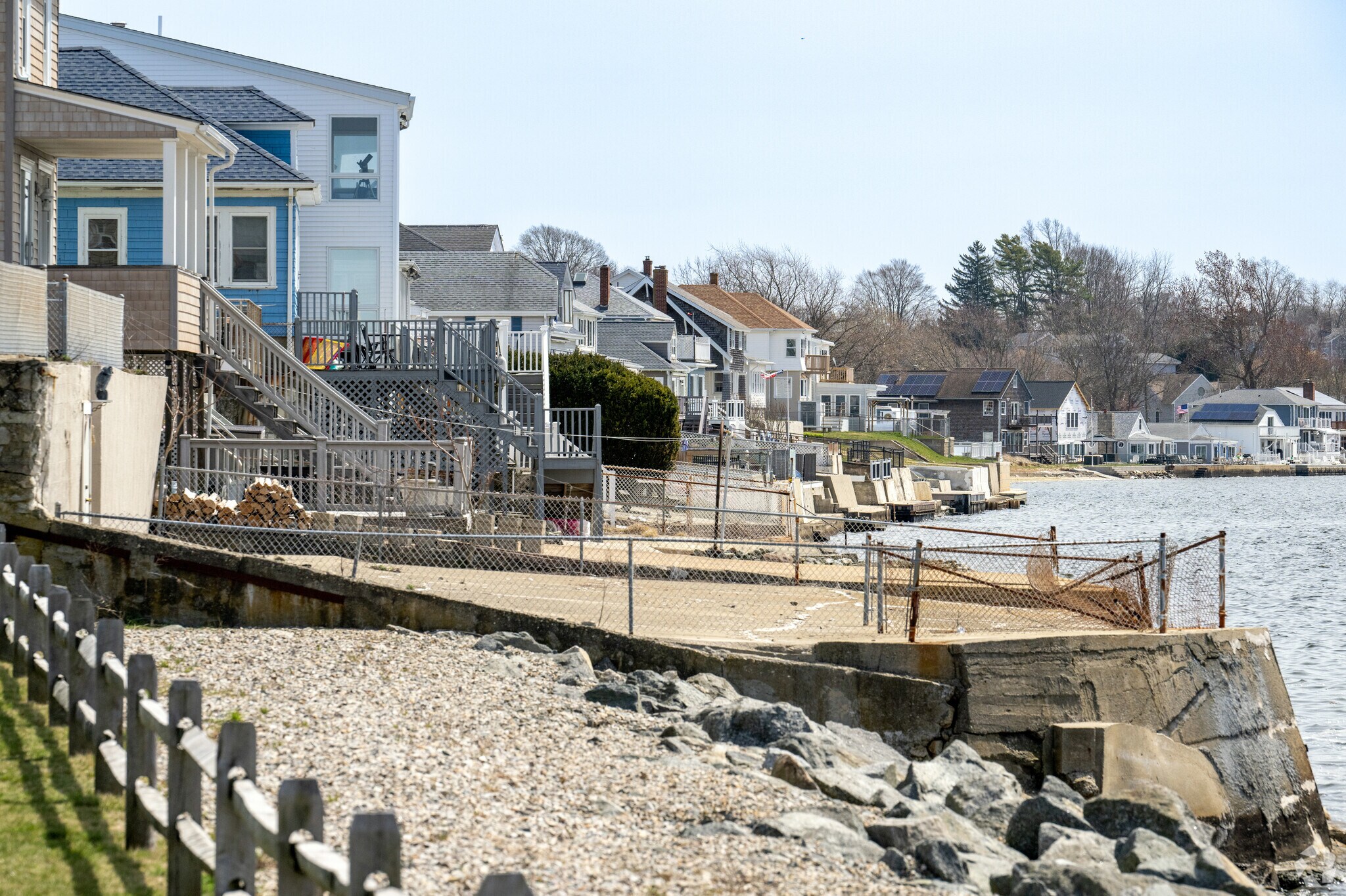 Homes on a rocky shore in Ocean Grove can have terraces or decks overlooking rivers and the bay.
