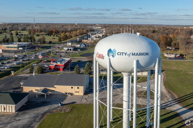 This water tower is the tallest structure you'll see in Southeast Marion.