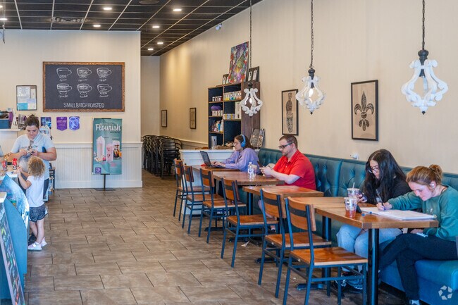 Summerfield Place residents head to PJ's Coffee for fresh coffee and a pastry.