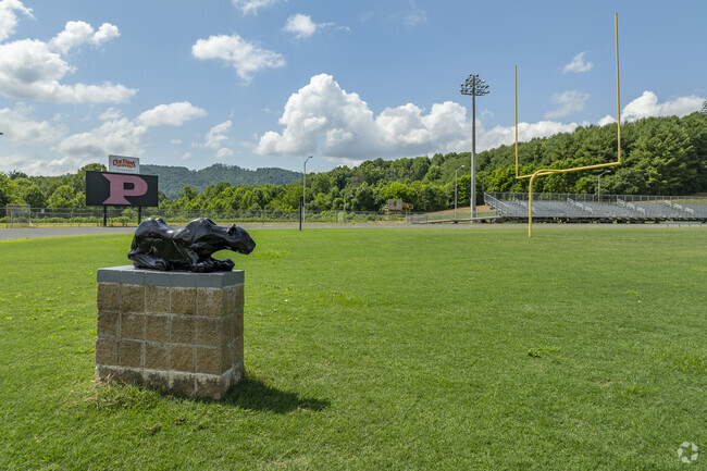 The Robert L. Patton High School Panthers pride can be seen throughout the campus.