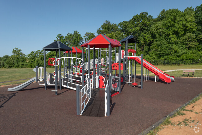 Students love playing on the playground during recess in Catoctin Elementary School.