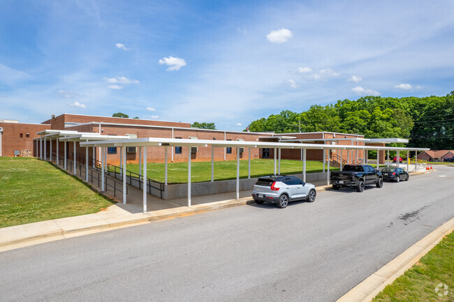 Fairview Elementary School features a car port for early morning and afternoon car riders.