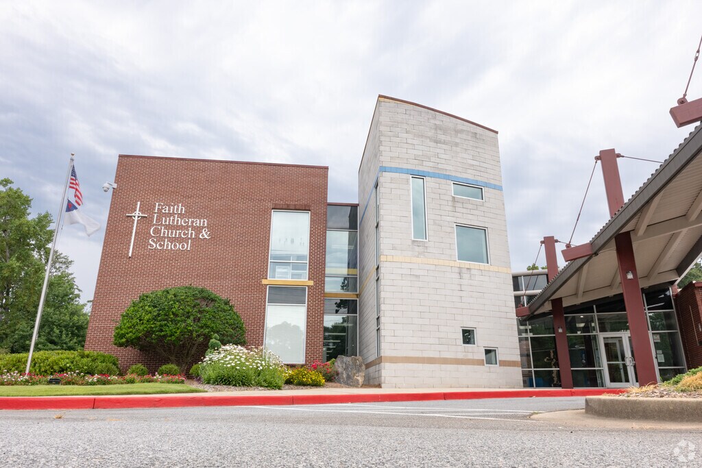 Main entrance to Faith Lutheran Church and School in East Cobb, Marietta GA