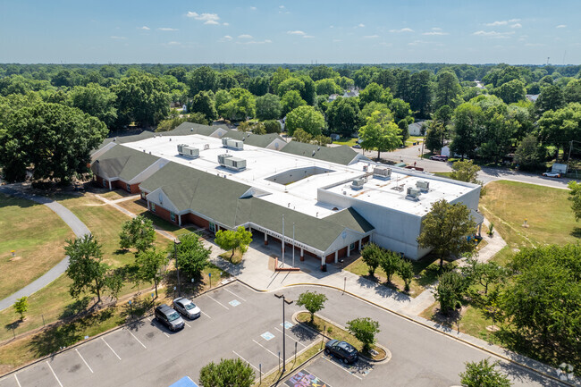 An aerial view of Dupont Elementary School.