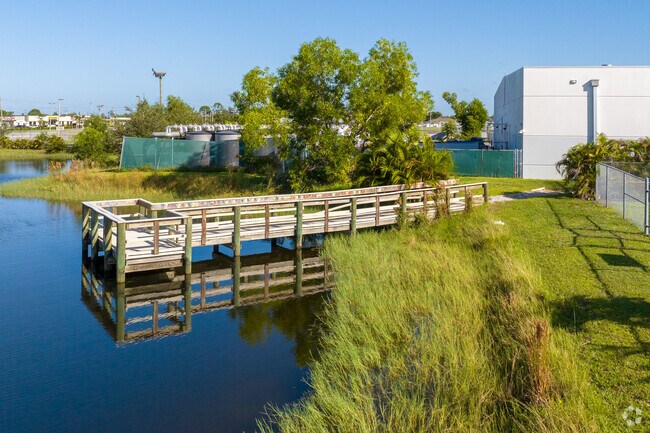 Patriot Elementary School in Cape Coral has a pier overlooking the water for taking a break.