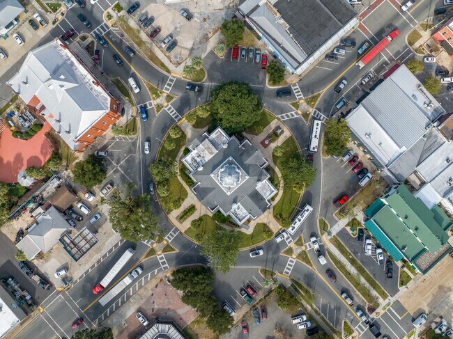 Monticello centers around the historic courthouse where two main highway routes merge.