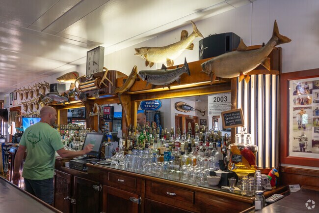 Dick's Pour House in Lake Leelanau offers frosty beverages and fresh fried fish.