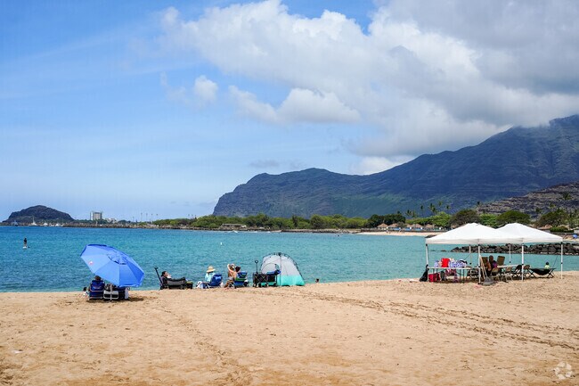 Maili locals head to the nearby beach park for relaxation.