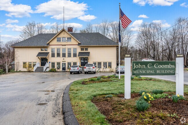 The John C. Coombs Municipal Building houses Bowdoinham's Public Library and Town Office.