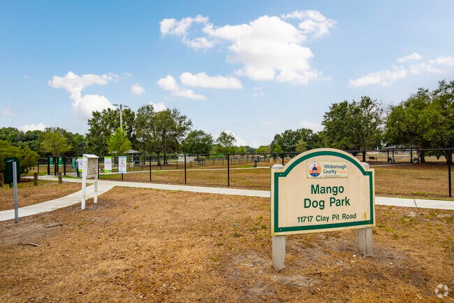 The Mango Dog Park has two areas for larger and smaller dogs.
