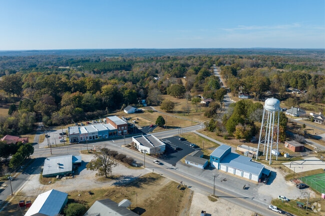 Downtown Sharon consists of the local FD, a park, one restaurant, and several storefronts.