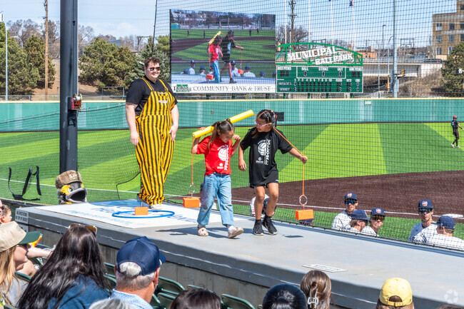 There are kid friendly games during the Bismarck Youth Baseball Day at Municipal Ballpark.