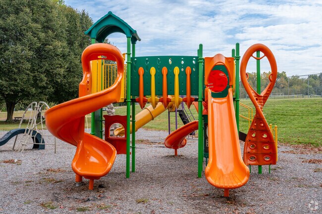 Robert Yaple Memorial Park features a colorful and exciting playground.
