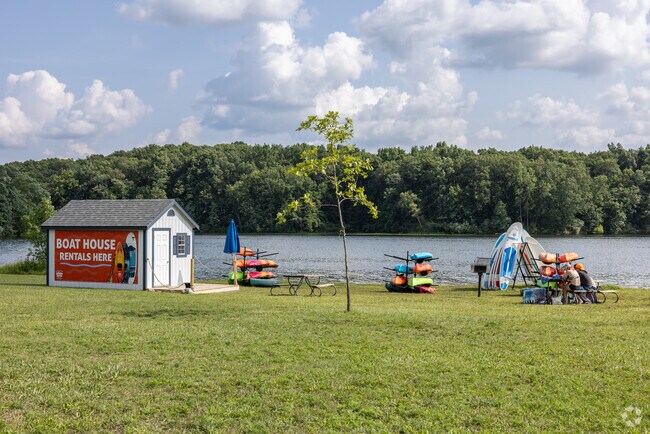 Holly Recreation Area has multiple beaches, and boat rentals to enjoy a day on the lake.