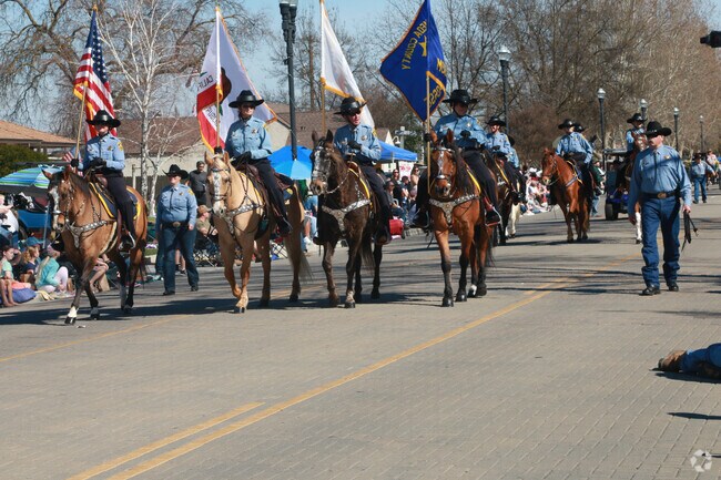 Witness the color guard at the City of Ripon Almond Blossom Parade.