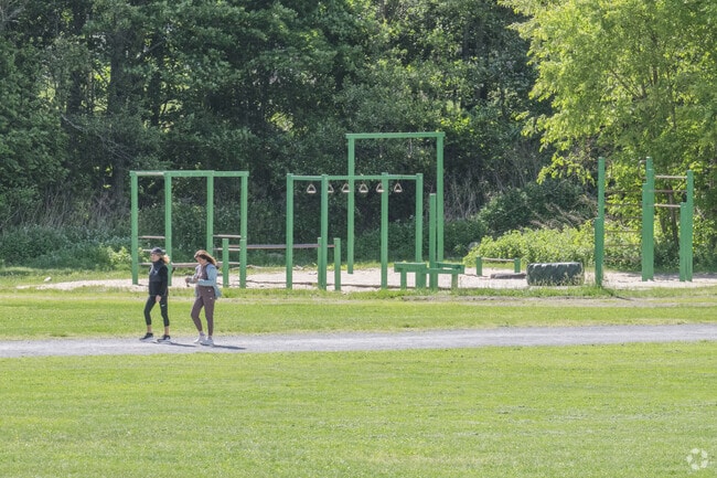 Next to Dighton Town Hall, an athletic field draws many residents for exercise.