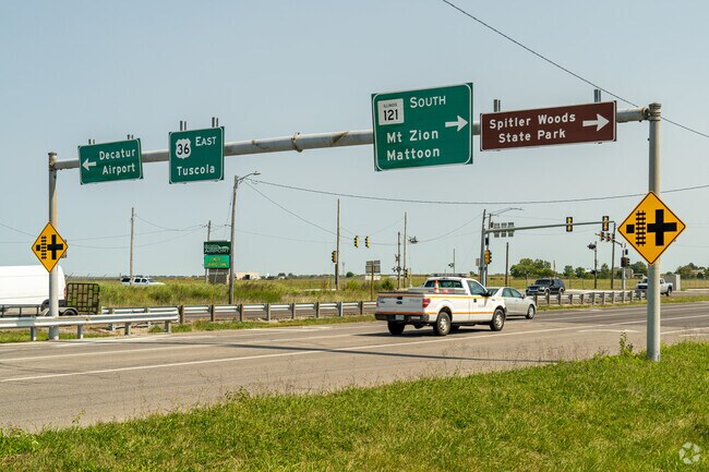 Route 121 is under 2 miles away to the east of Greenlake.