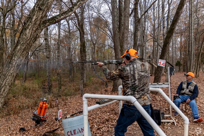 Hone your shooting skills on clay targets from a variety of vantage points and set ups.
