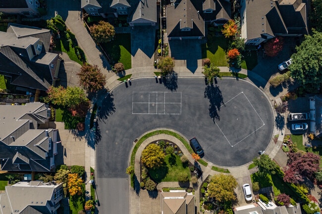 A cul-de-sac is marked for wiffle ball and pickleball in the Tualatin East neighborhood.