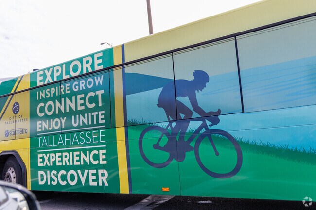 The public transportation system in Tallahassee runs through Levy Park and surrounding areas.