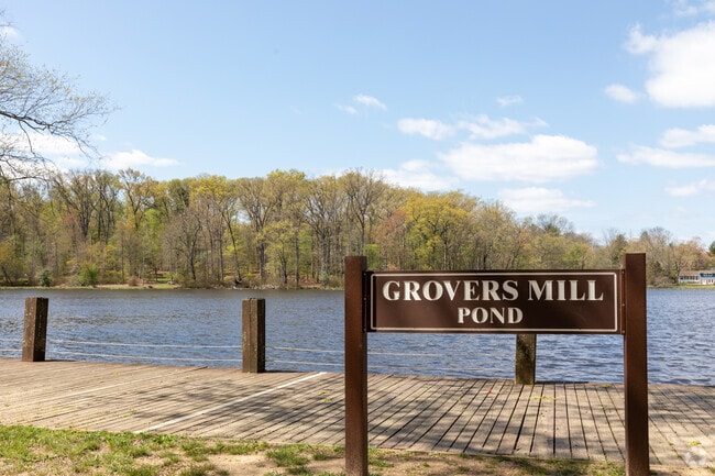 Grovers Mill Pond is a popular place to go fishing