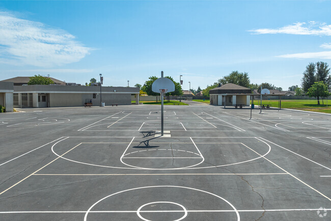 Outdoor basketball courts at James K. Polk Elementary in West Fresno promote student wellness.