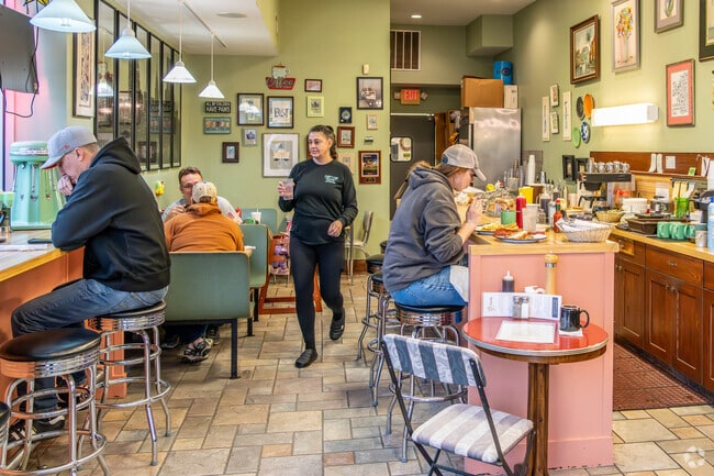 Flurry's Cafe in downtown Cuyahoga Falls is a popular breakfast destination for residents of Buckingham Gate.
