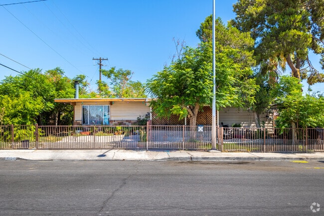 Modest ranch-style homes boast their vibrant yards in Downtown East.