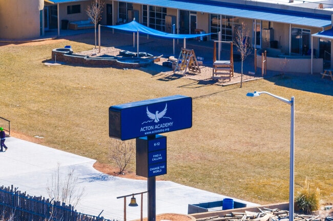 This is the street sign for Acton Academy Albuquerque.
