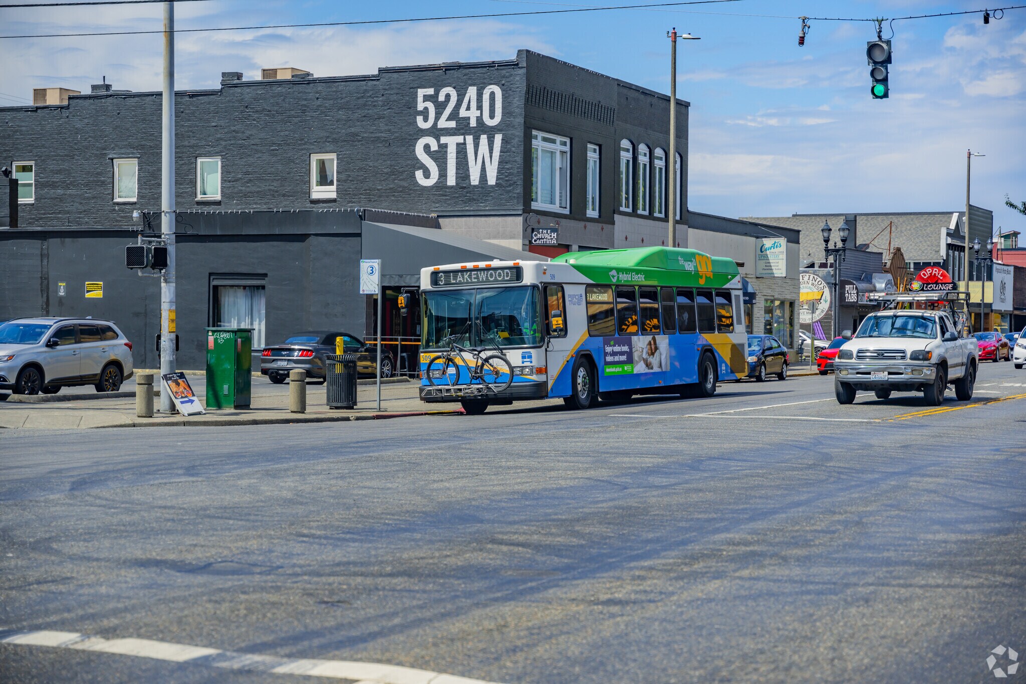 Buses run on regular schedules through South Tacoma.