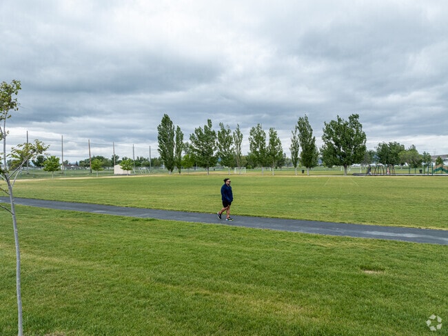 Jeanie Stevens Park, located in Tremonton, offers miles of paved walking trails
