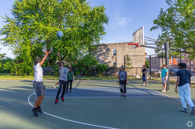 Catherine Street Park's basketball courts are a favorite spot for Mill Hill locals.