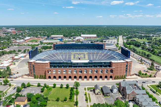 UofM's 'Big House' stadium is the most well-known landmark in Allmendinger.