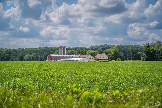 Farms and farmland surround Sadsbury Township, framing the town’s residential and retail districts.