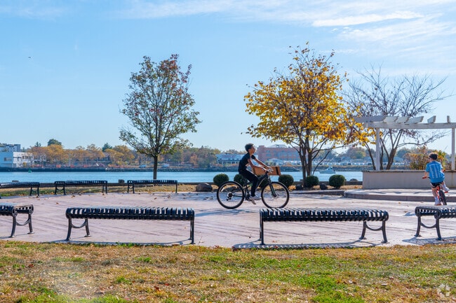 Dennis P. Collins Park is located right on the Bayonne waterfront and offers great views.