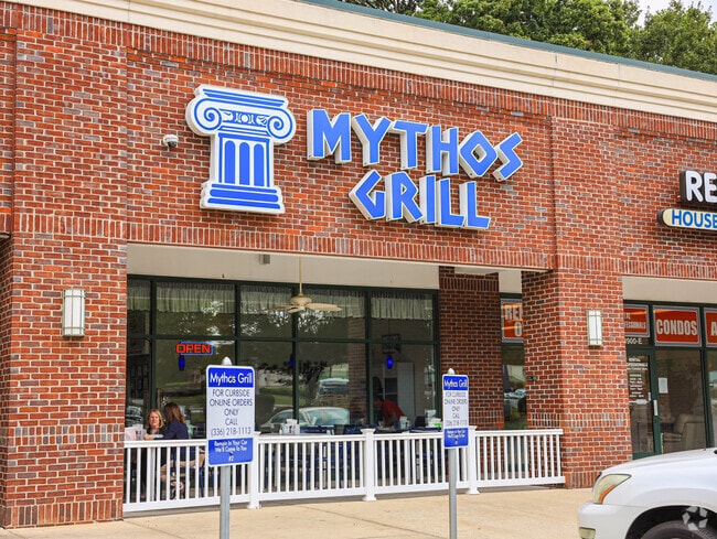Mediterranean food is found locally at Mythos Grill near the Hewitt Area.