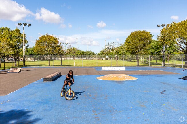 Check out the bike and skateboarding park inside Betti Stradling Memorial Park.