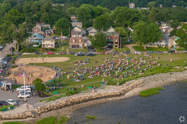 Families gather on the playground for the Barrington Summer Concert Series, Bay Spring.