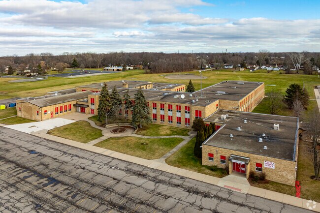 Aerial view of Robert J. West Middle School.