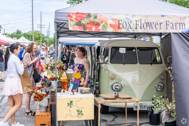 Get to The Batavia Farmers' Market early if you want a fresh bouquet from Fox Flower Farm.