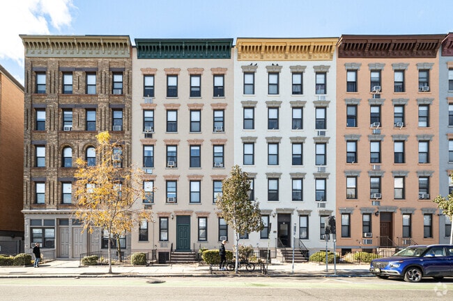 Townhouses and condos make up most of the housing in Hoboken.