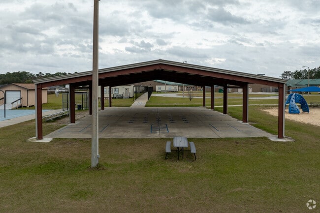 Students at Coppergate Elementary School can play under the covered multipurpose area.