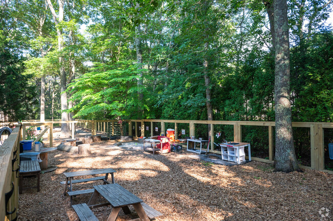 Students are able to learn outside at the Sandwich Montessori School.