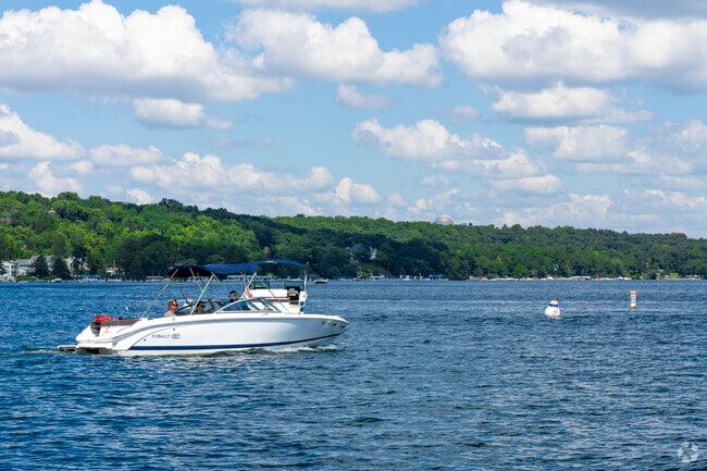 Residents in Fontana-on-Geneva Lake take advantage of the lake access, spending the afternoon with friends on the water.
