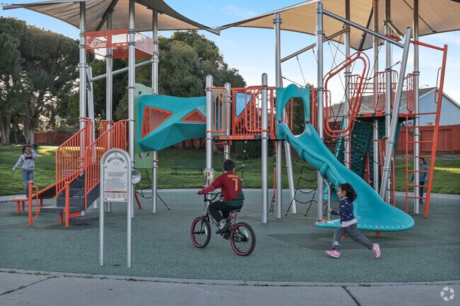 Joyful noises at the playground, Shore Acres' little haven.