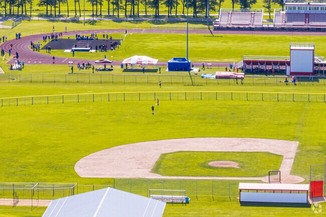 Oregon High School students can enjoy a game of catch at the baseball field.